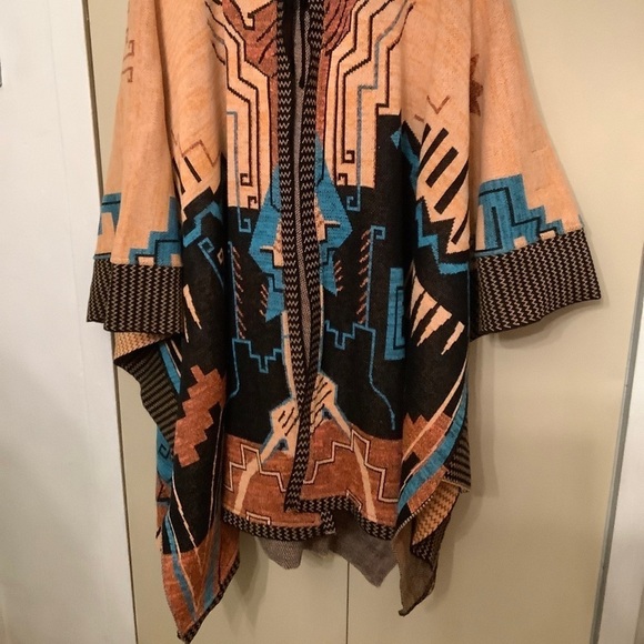 Chekanka Unisex Balam Poncho / Cape Multicolor One Size Fits All​​​​​​ - Picture 2 of 15